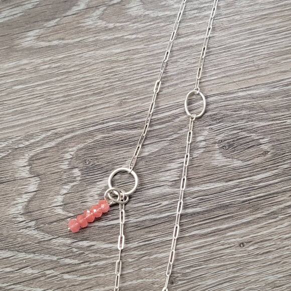 ELLE 925 Sterling Silver Paperclip Chain Necklace 32" - Picture 7 of 10